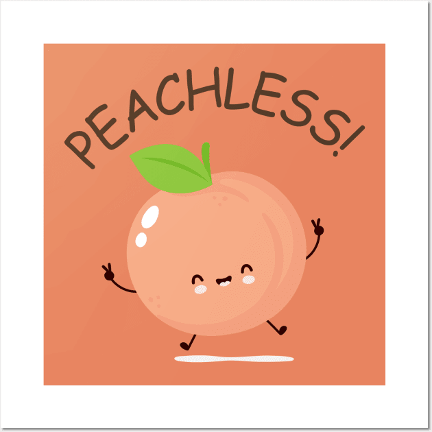 Peachless Funny Peach Wall Art by Teewyld